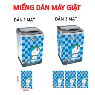 Decal dán máy giặt DOREMON BÓNG CHÀY - tủ lạnh mini (MẪU MỚI)