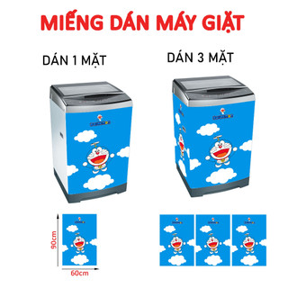Decal dán máy giặt DOREMON bay với MAY - tủ lạnh mini