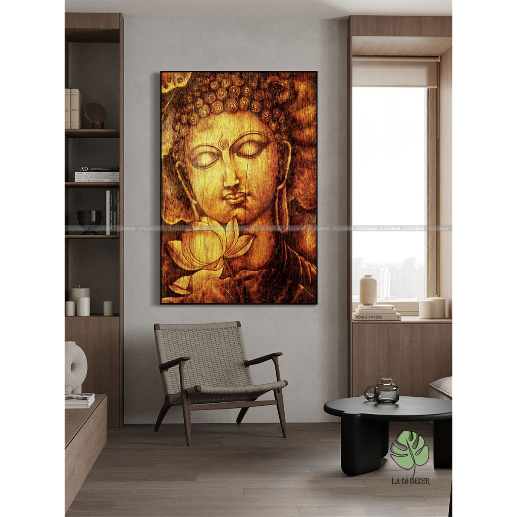 Tranh Phật Giáo - Trang Trí Decor Nhà Cửa, Phòng, Shop, Quán Ăn, Nhà Hàng, Homestay - Canvas - 40x60cm