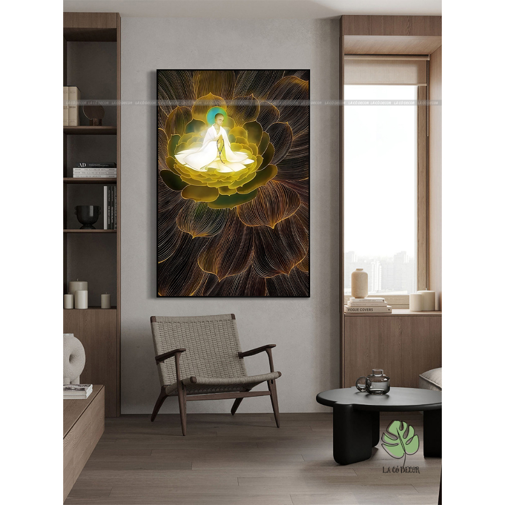 Tranh Phật Giáo - Trang Trí Decor Nhà Cửa, Phòng, Shop, Quán Ăn, Nhà Hàng, Homestay - Canvas - 40x60cm