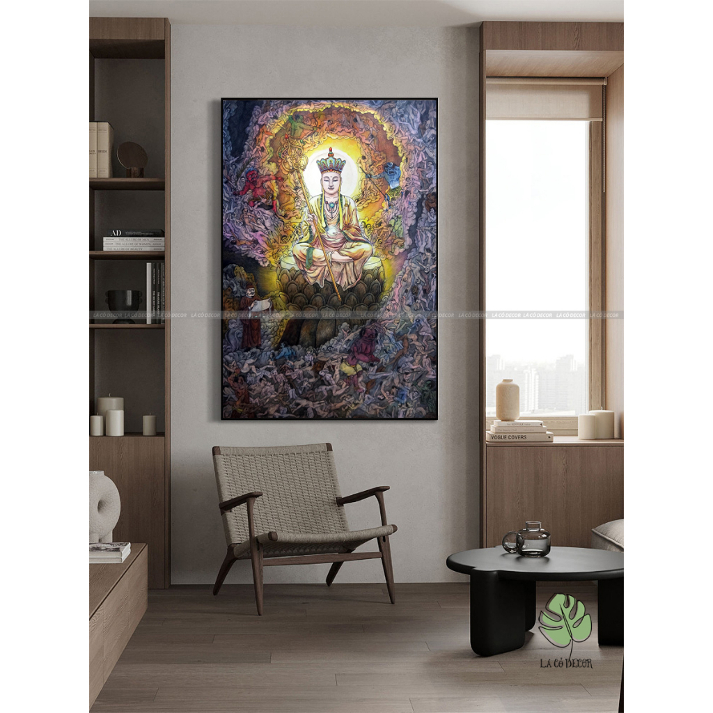 Tranh Phật Giáo - Trang Trí Decor Nhà Cửa, Phòng, Shop, Quán Ăn, Nhà Hàng, Homestay - Canvas - 40x60cm