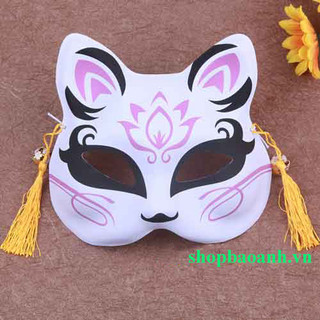 Mặt Nạ Mèo Cáo Nhật Bản Hoá Trang Halloween