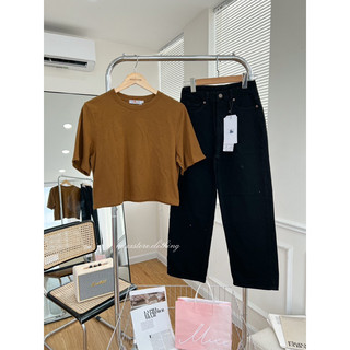 Áo thun crop phom lửng Whoau chất cotton mềm mịn mát phom suông