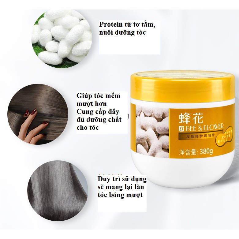 Ủ tóc bee & flower hũ 380g dưỡng chất tơ tằm