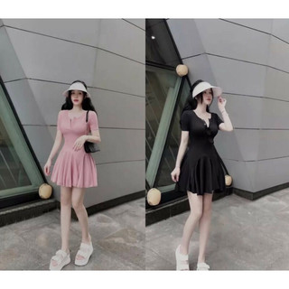 🌈bigsize đầm thun gân cổ v 🌈