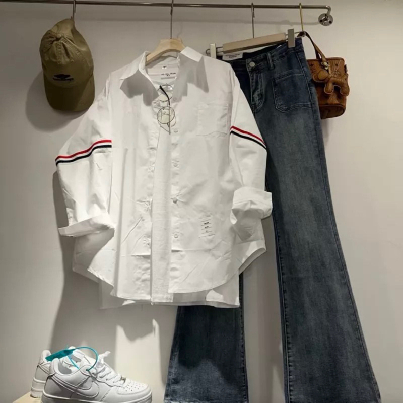 Set sơmi Thom mix váy 2s hàng loại 1- Kem.Studio