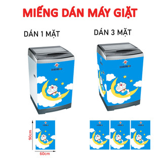 Decal dán máy giặt DOREMON (TRĂNG) - tủ lạnh mini