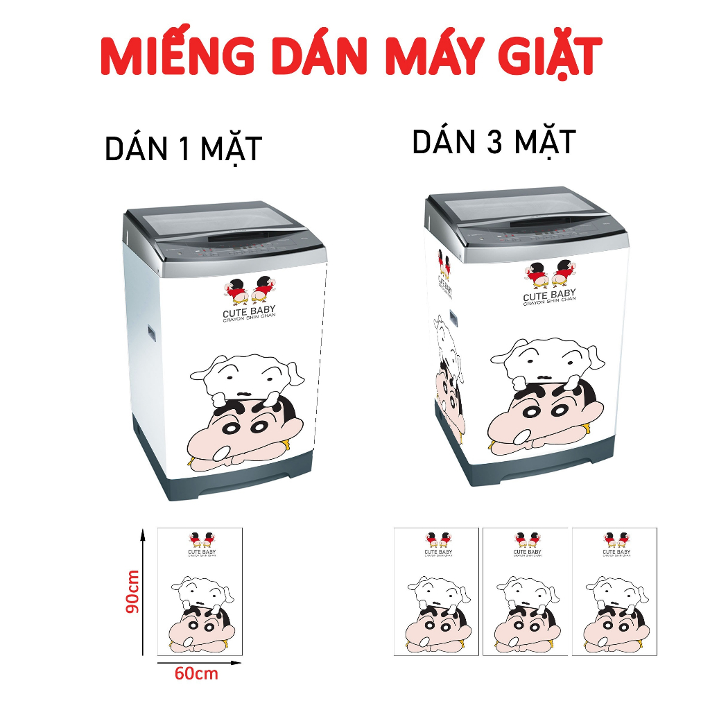 Decal dán máy giặt - tủ lạnh mini SHIN BÚT CHÌ