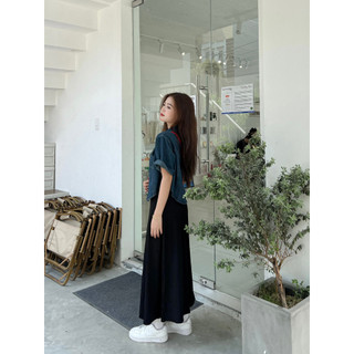 Áo denim mềm form croptop (ảnh thật)
