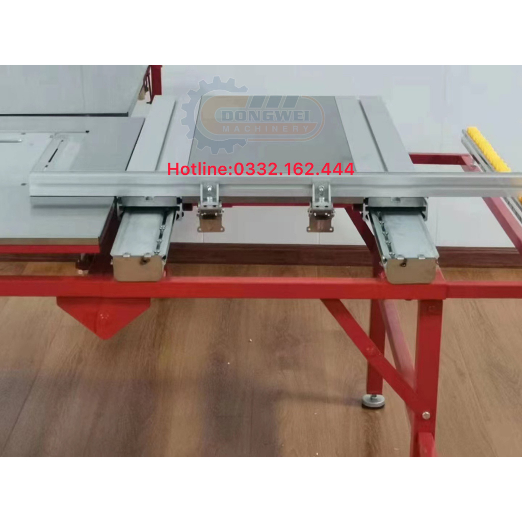 Máy cưa bàn trượt mini 2 lưỡi WJ 290, gập gọn linh hoạt thuận tiện mang đi công trình gồm máy và và bàn