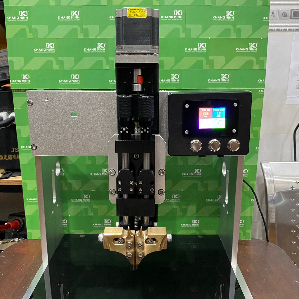 Trụ hàn tự động full bộ về ráp với máy hàn cell pin là dùng luôn