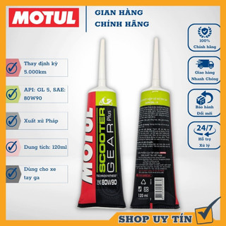 [CHÍNH HÃNG] Tuýp nhớt hộp số (nhớt lap) cho xe tay ga Motul Scooter Gear Plus 80W-90 dung tích 120ml xuất xứ Pháp