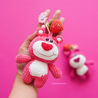 SET LEN MÓC GẤU DÂU LOTSO (SET NHUNG/SET MÓC KHOÁ)