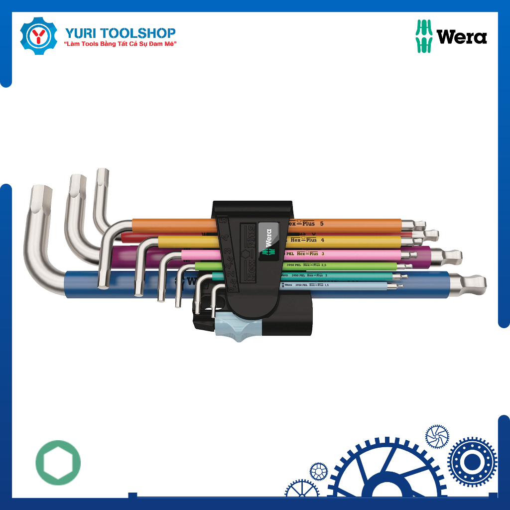 Bộ Lục Giác Wera 3950/9 Thép Không Gỉ Hệ Mét - 05022669001