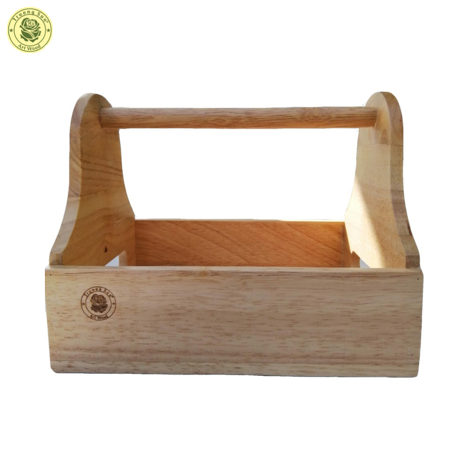 Khay Gỗ Cao Su Đựng Chai Lọ Gia Vị Trên Bàn Ăn - Đồ Gỗ Nhà Bếp Thương Hiệu Trường Sơn