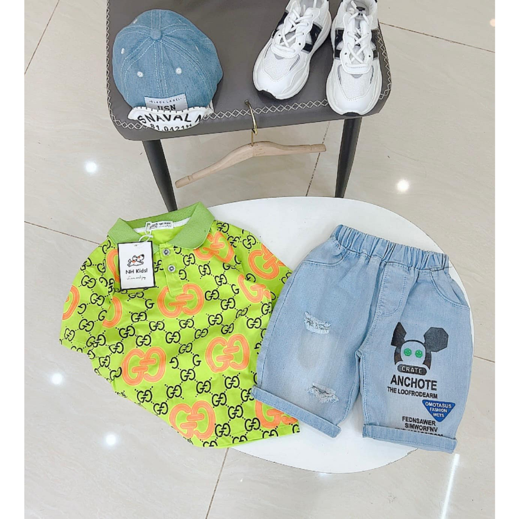 Set jean cổ đúc GC cho bé trai