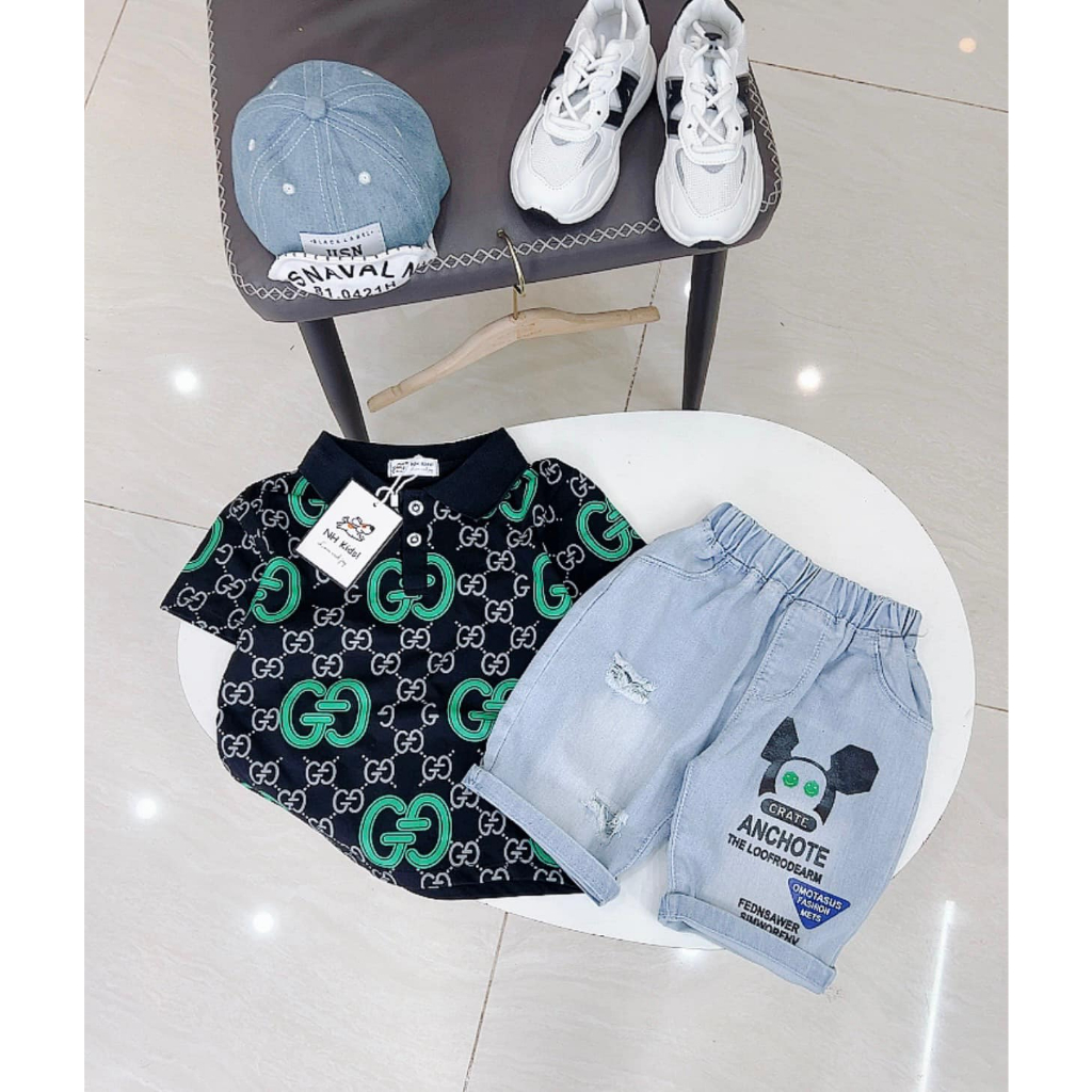 Set jean cổ đúc GC cho bé trai