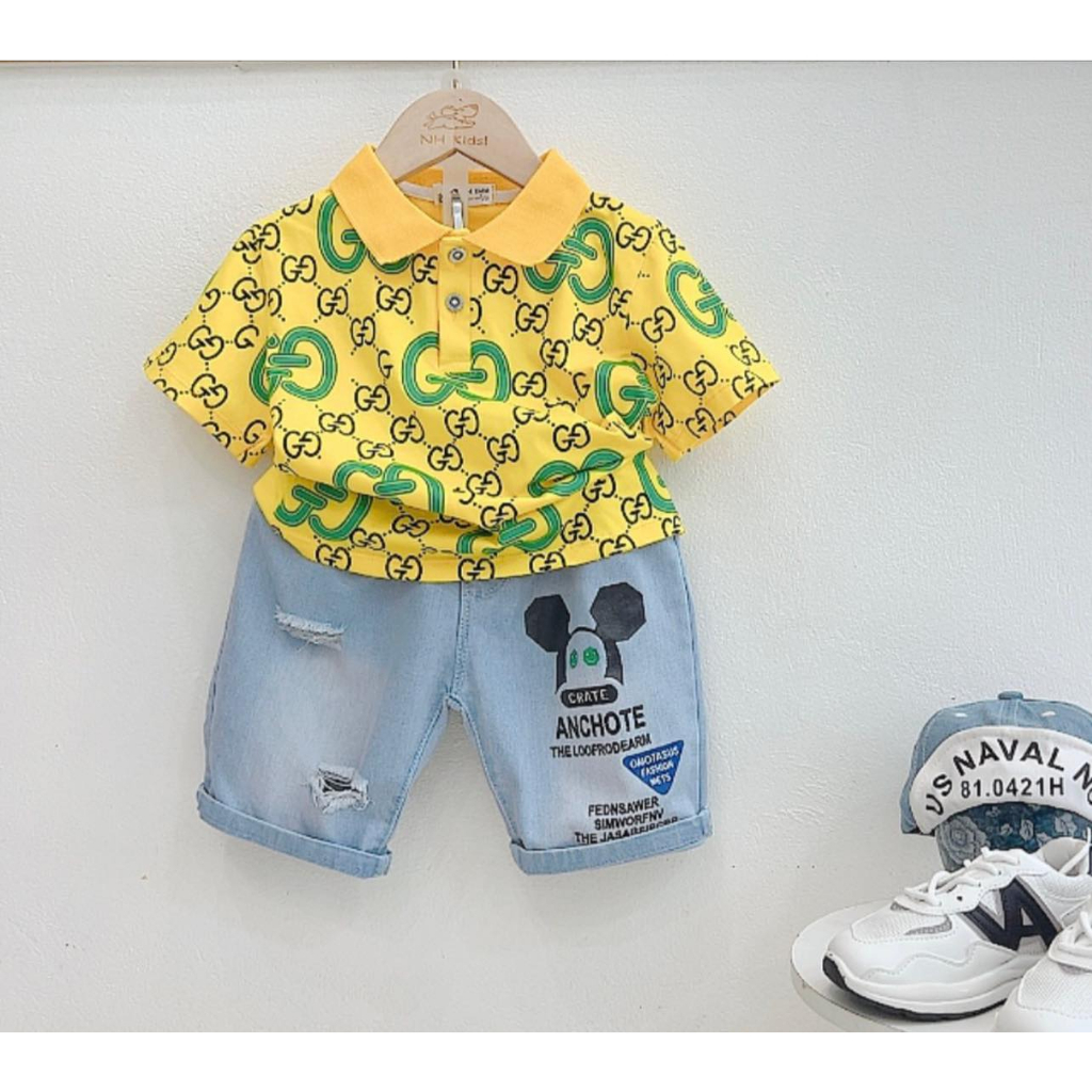 Set jean cổ đúc GC cho bé trai