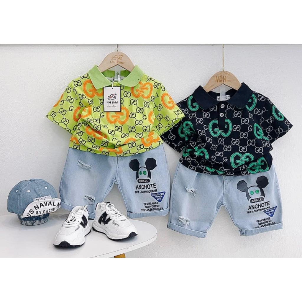 Set jean cổ đúc GC cho bé trai