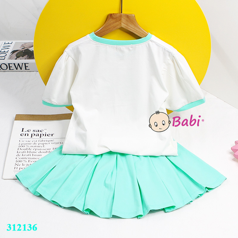 Set Váy Xèo Bé Gái, Set Áo Mix Chân Váy Xòe Liền Quần Thời Trang Hàn Quốc Dành Cho bé Gái