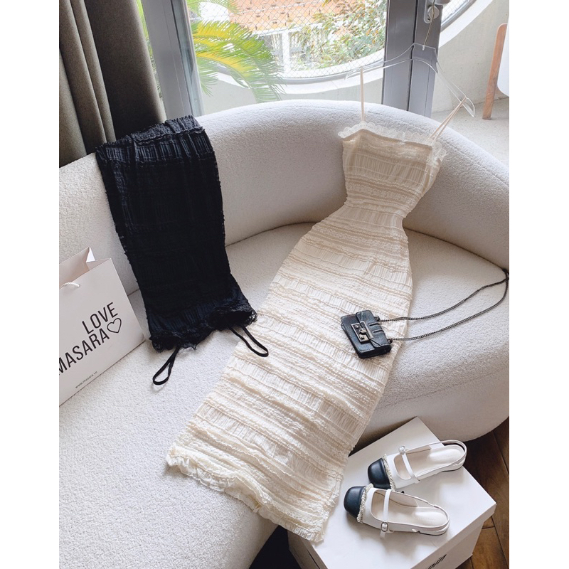 ĐẦM MIDI BODY 2S VIỀN REN TẦNG QUẢNG CHÂU