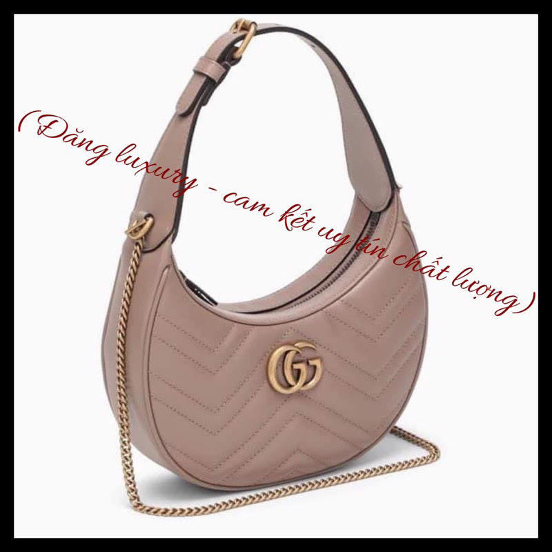 ✅Túi GG kẹp nách - Size 22cm - Da bò chần bông [Fullbox]