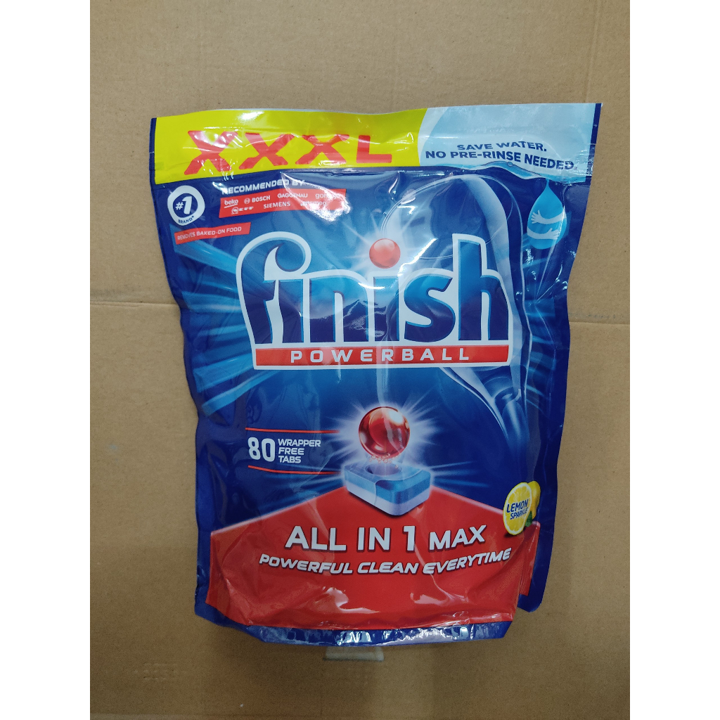 Viên rửa bát Finish All In 1 Max 80 viên hương Chanh - Chính hãng