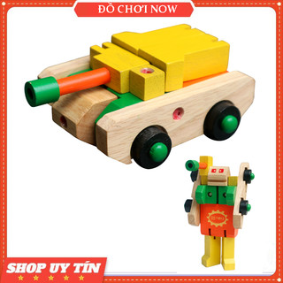 Đồ chơi mô hình xe cho bé, Xe Tăng Biến Hình - Đồ chơi gỗ Winwintoys