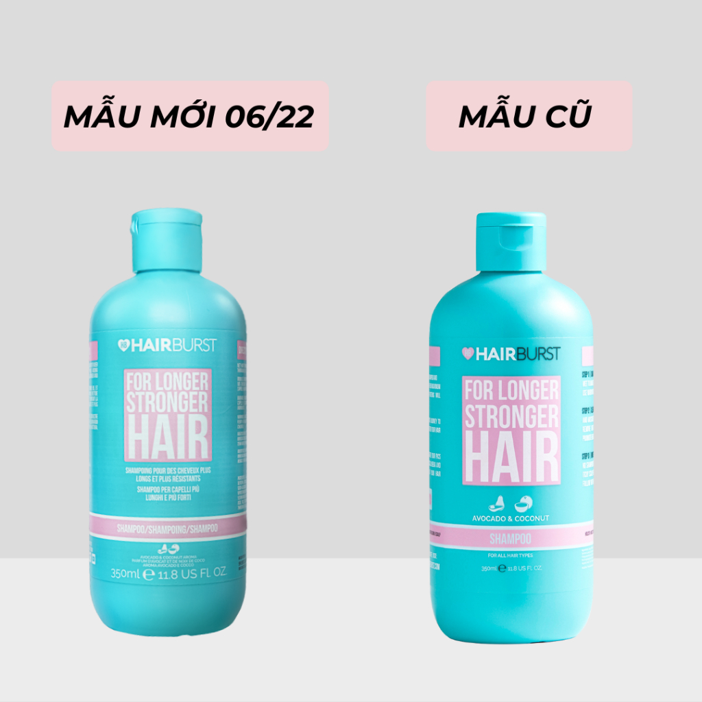 Combo 2 Dầu gội HAIRBURST hỗ trợ mọc tóc dài hơn chắc khỏe hơn 350ml/chai