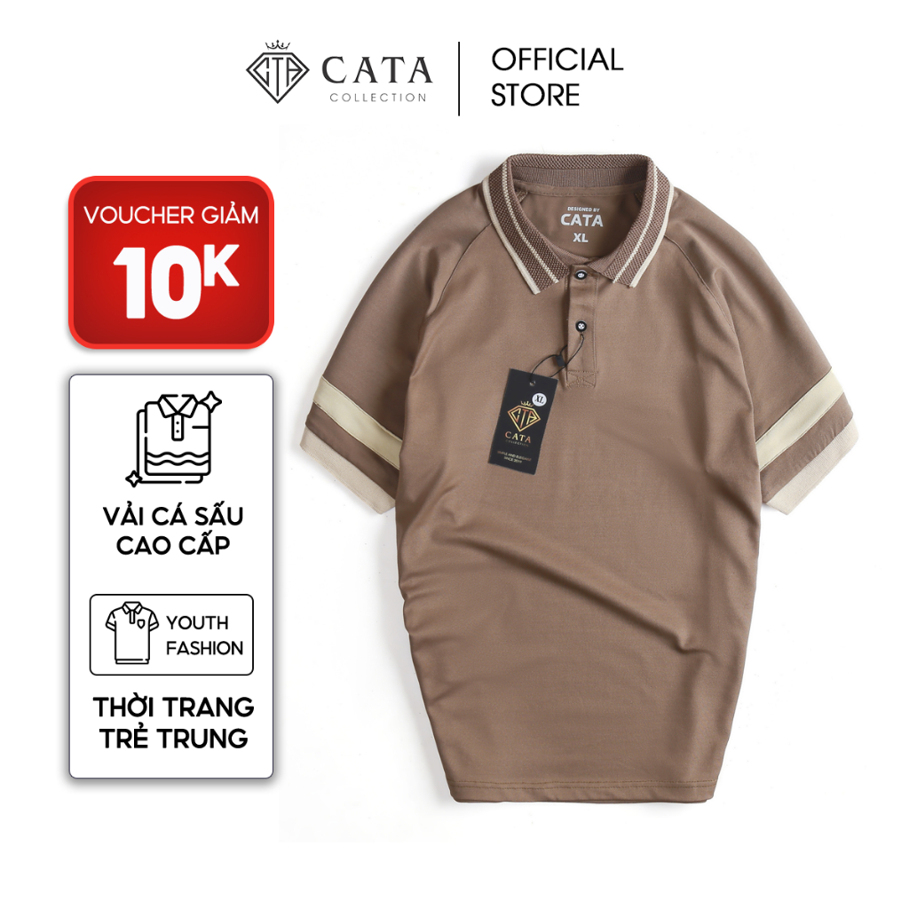Áo nam polo cổ trám Cata Collection chất liệu cotton cá sấu co dãn thấm hút tốt phong cách trẻ trung năng động