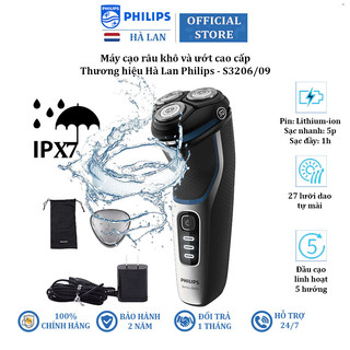 Máy cạo râu khô và ướt cao cấp thương hiệu Philips S3206/09 kết hợp đầu tỉa mai