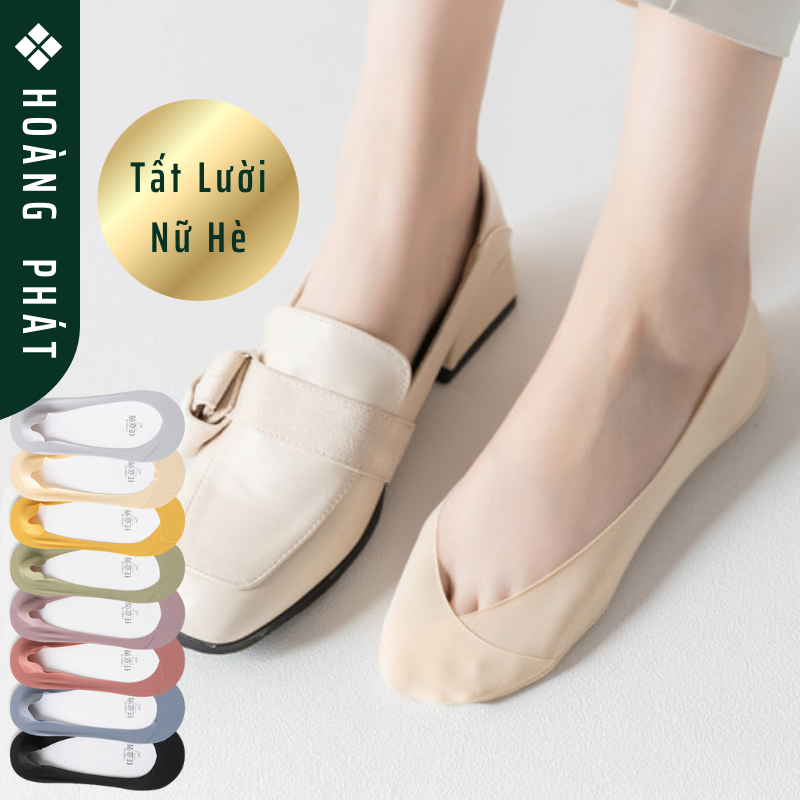 Tất Hè Nữ Nửa Bàn Chân, Tất Lười Nữ Chất Lụa Lạnh Siêu Mát, Silicon Chống Tuột Gót