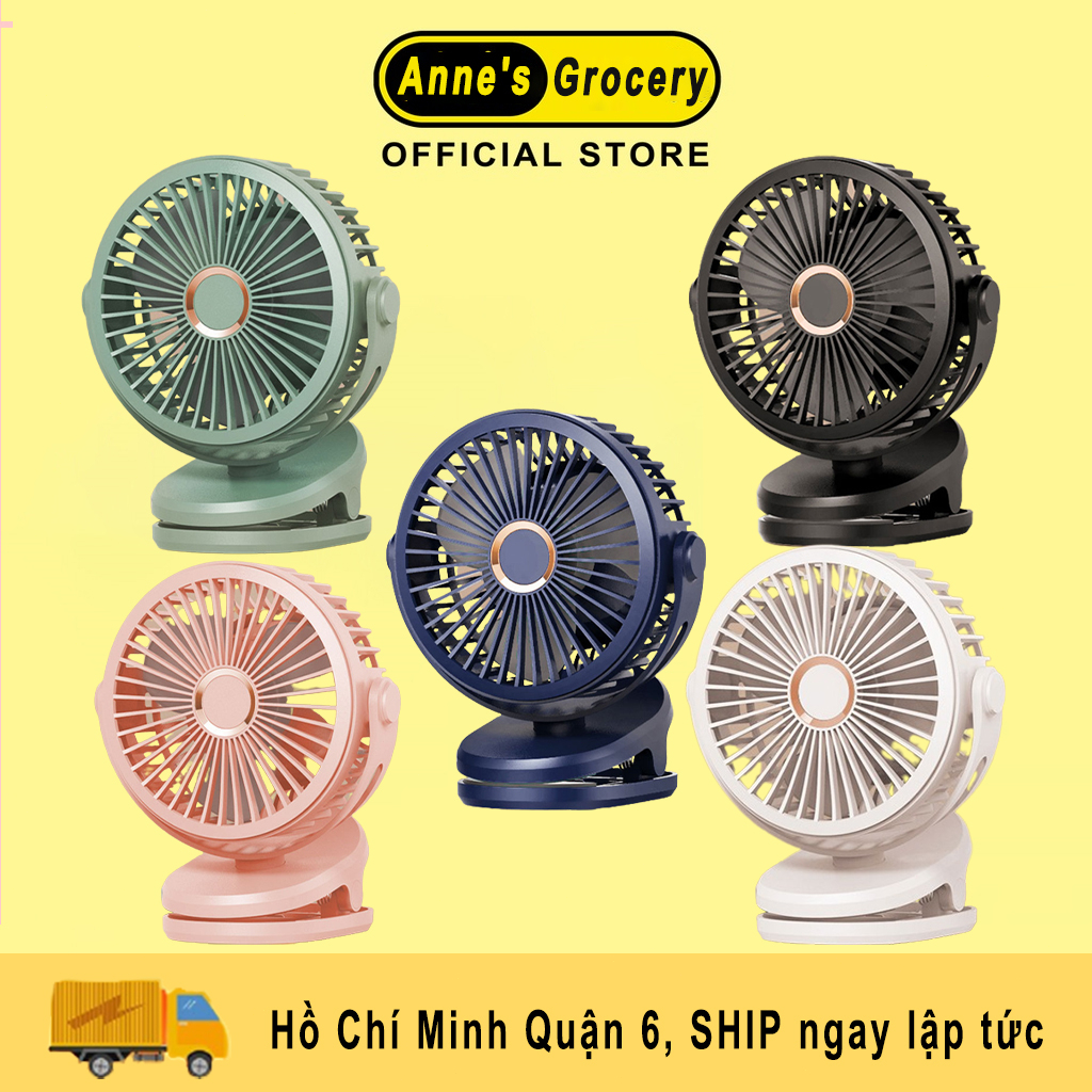 Quạt sạc mini 10000mAh cho xe đẩy em bé văn phòng trường học