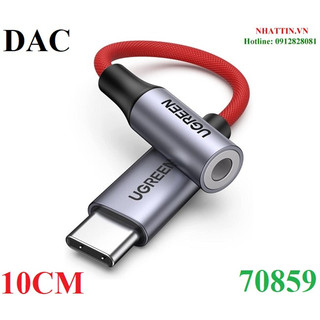 Cáp chuyển đổi âm thanh usb type-c ra 3.5mm có chip dac ugreen 70859 cao cấp