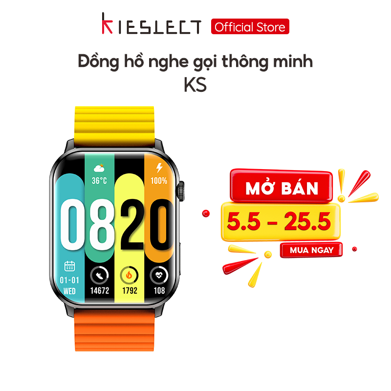 Đồng hồ thông minh Kieslect KS | 1.78 inch | Ultra AMOLED | 330mAh | Nghe gọi trực tiếp |Tặng Thêm Dây - Hàng Chính Hãng