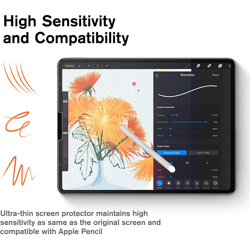Goojodoq Tấm Bảo Vệ Màn Hình Cho iPad Pro 11 12.9 Air 5 4 10.2 7 8 9 Thế Hệ Thứ 10 Cho iPad Phim Họa Tiết Giấy Như Giấy