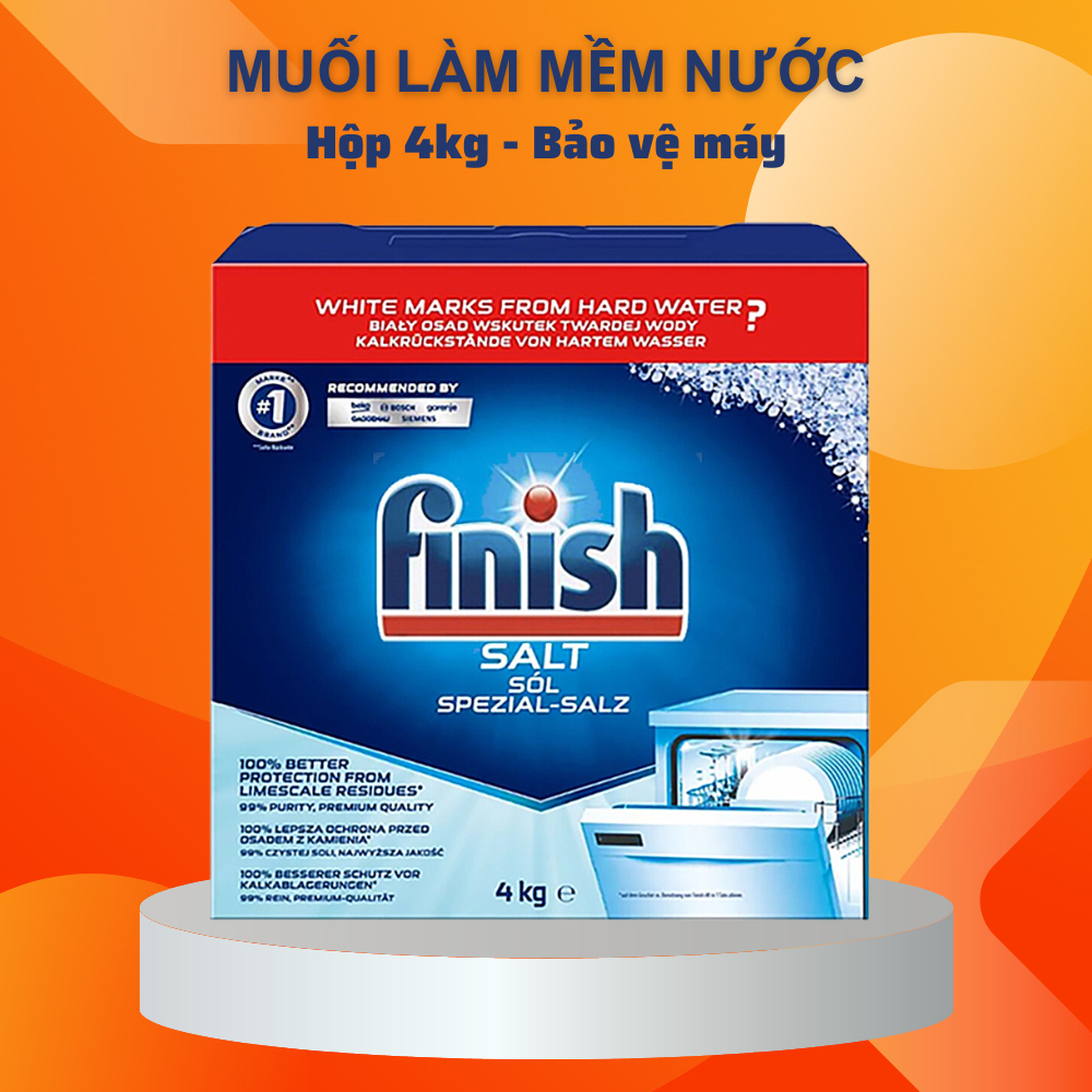 Combo rửa chén bát Finish: Bột Finish 2,5kg + Muối Finish 4kg + Bóng Finish 1150 ml - CHÍNH HÃNG - TIẾT KIỆM
