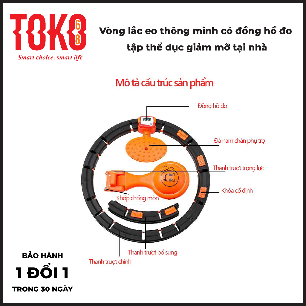 Vòng lắc eo đa năng có đồng hồ đo tập thể thao tại nhà