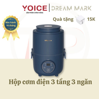 Hộp cơm cắm điện hẹn giờ Bear DFH - B15X3, 1.5 lít, 3 tầng nấu chín, hâm nóng, giữ nhiệt cho thức ăn, dùng cho văn phòng