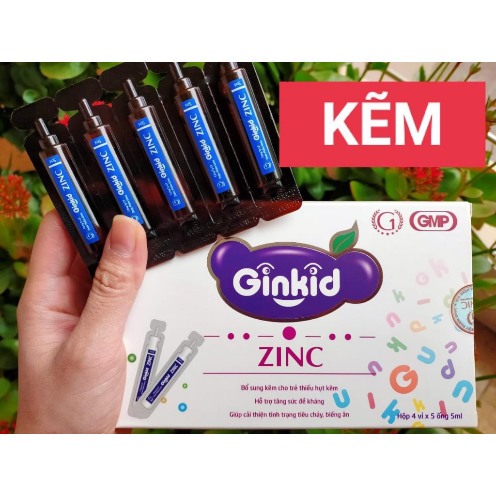 Siro Ginkid ZinC bổ sung kẽm, tăng sức đề kháng (20 ống x 5ml)