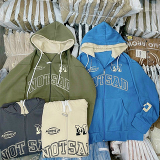 (4.8sao) Áo Hoodie Nỉ Ngoại 2 Nón NOT SAD - Áo Khoác Nỉ nam nữ Unisex (HD280 - Ảnh Thật)