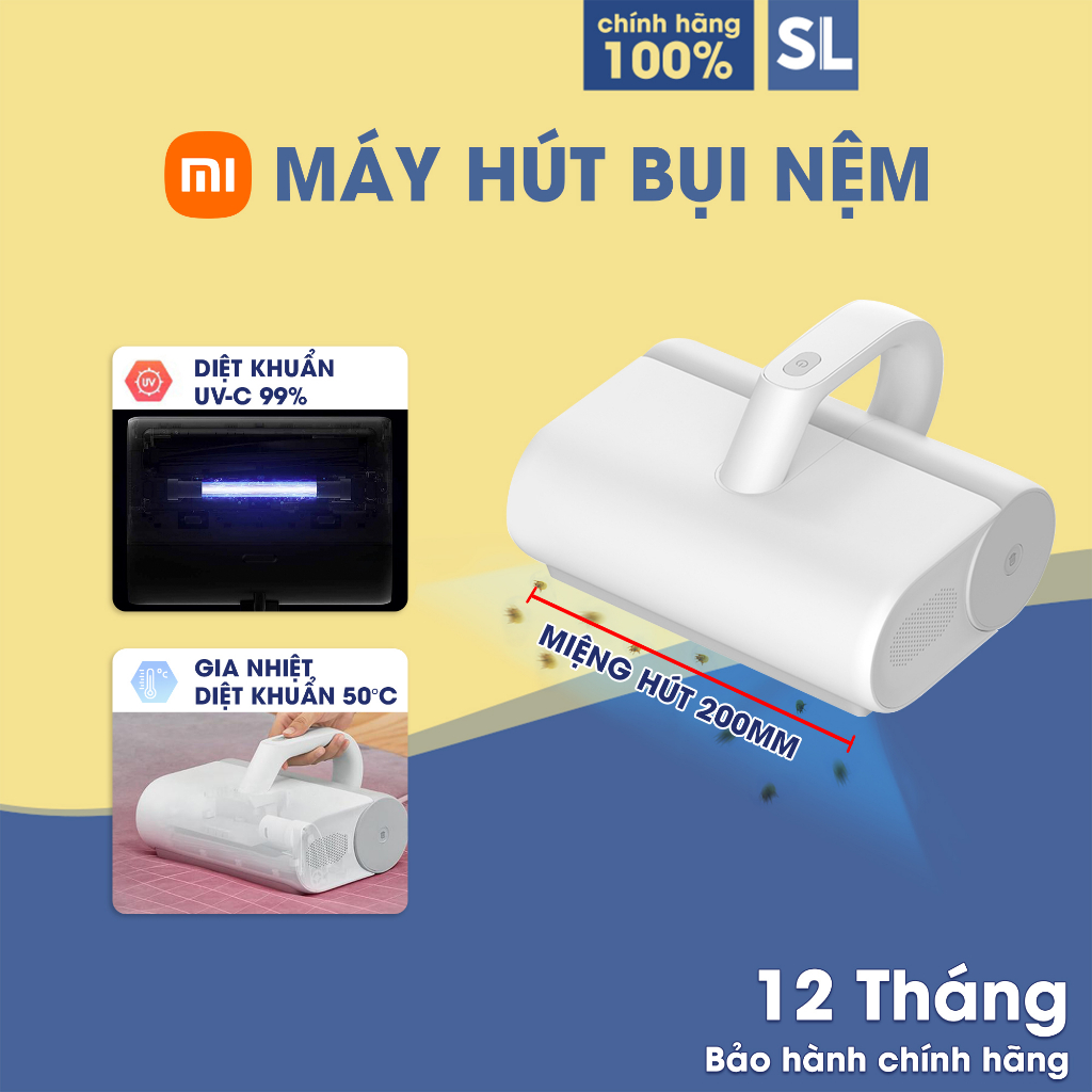 Máy Hút Bụi Giường Xiaomi Mijia Miệng Hút Rộng Hút Sạch Bụi Mịn Lông Thú Cưng Tóc