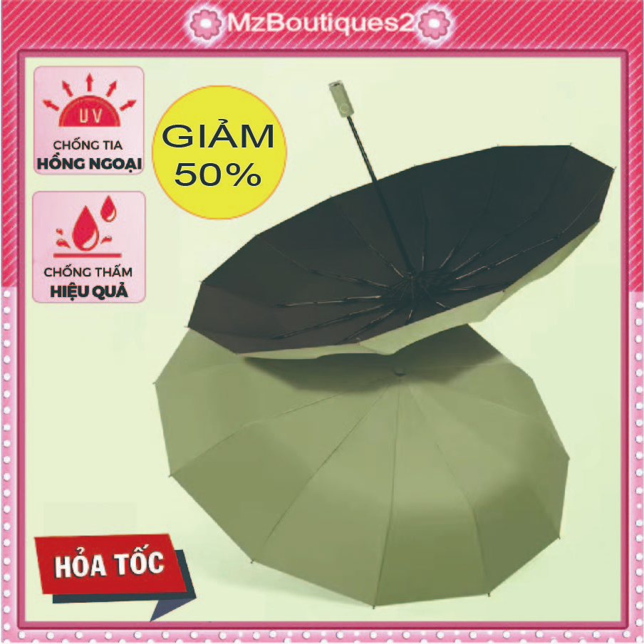 Dù che mưa tự động 12 nan gấp mở cầm tay gọn che nắng &mưa( NAM ĐƠN BÊN TRONG MÀU ĐEN)