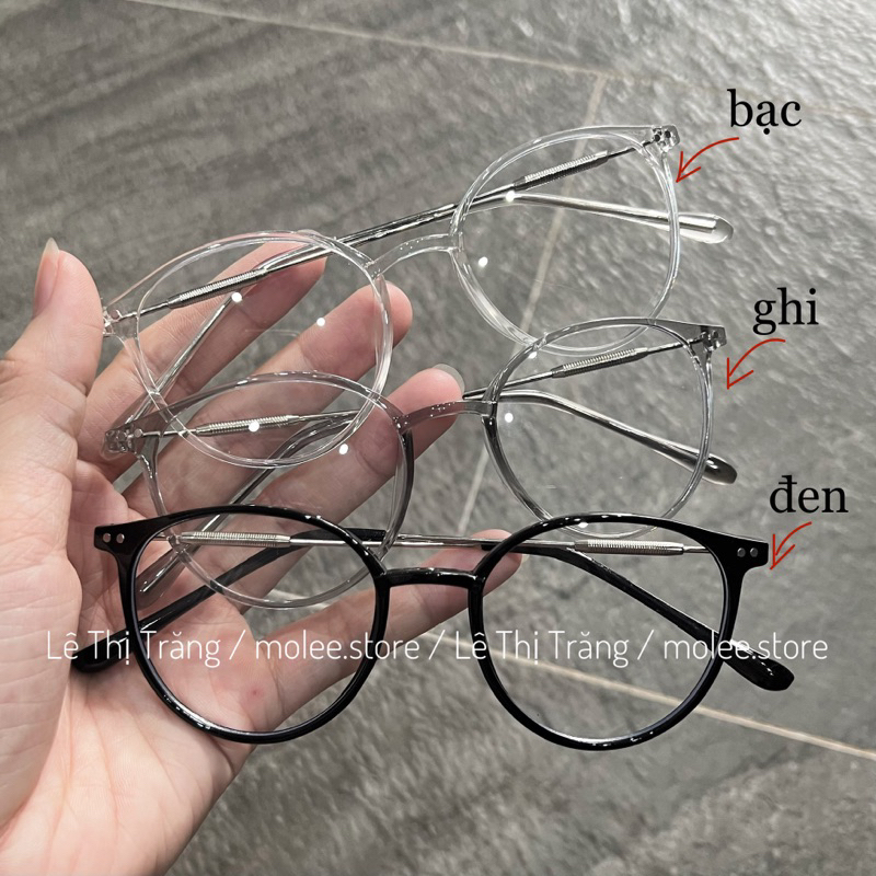 Kính Gọng Tròn Siêu Nhẹ Chống Ánh Sáng Xanh Thời Trang có thể lắp cận