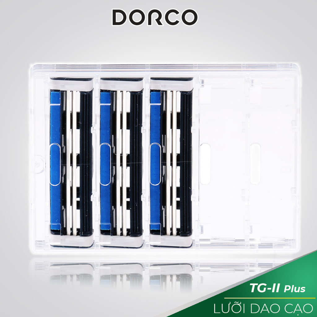 Hộp 3 Đầu Dao Cạo 2 Lưỡi Và Hộp Quà Tặng Cán Dao Cạo Râu 2 Lưỡi Dorco TG-II Plus