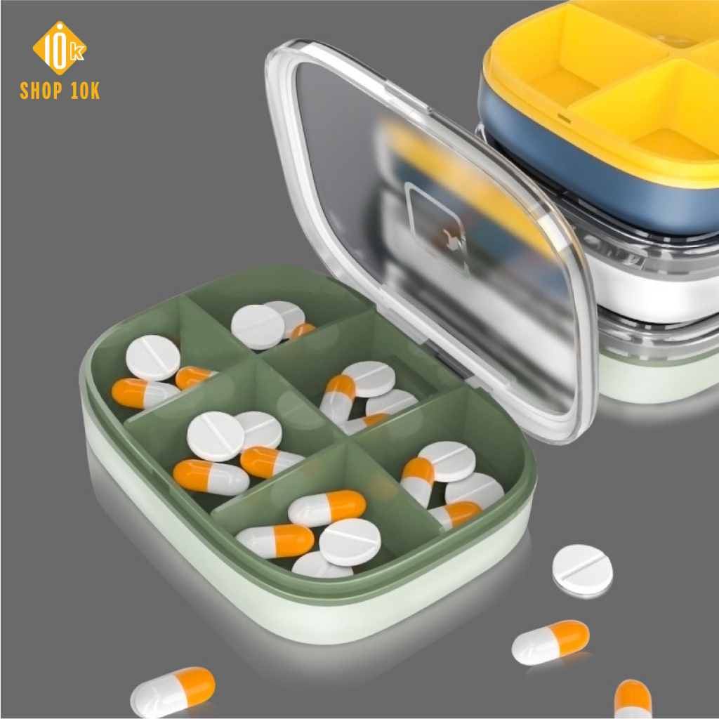 Hộp chia, bảo quản thuốc 4 và 6 ngăn, đựng thuốc tiện ích khi di chuyển