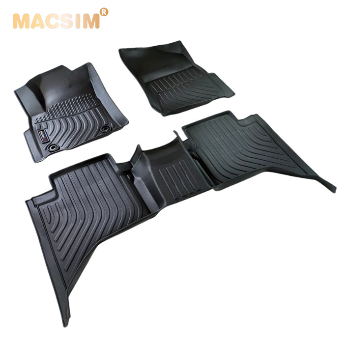 Thảm lót sàn xe ô tô Toyota Hilux 2015-2022  Nhãn hiệu Macsim chất liệu nhựa TPE hàng loại 2