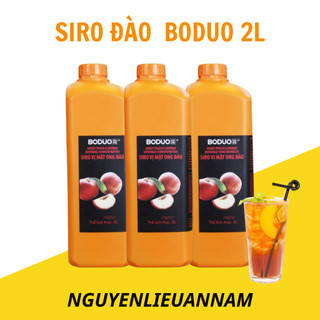 Siro Đào Boduo pha trà sữa-trà hoa quả can 2L hàng chính hãng