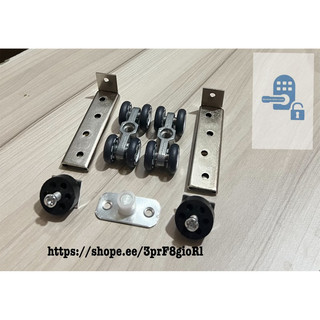 Bộ bxe treo cửa lùa 4 bánh giá rẻ cửa / sắt / gỗ nhôm - loại đặc biệt không kén đường rày treo
