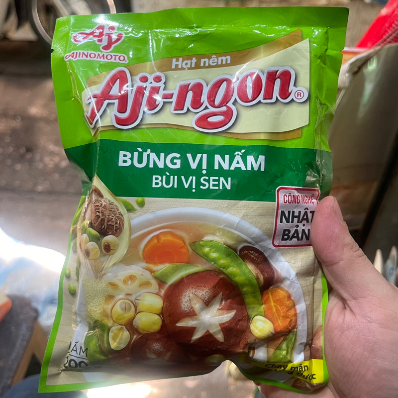 HẠT NÊM CHAY Aji-ngon - Bừng Vị Nấm, Bùi Vị Sen gói 200g